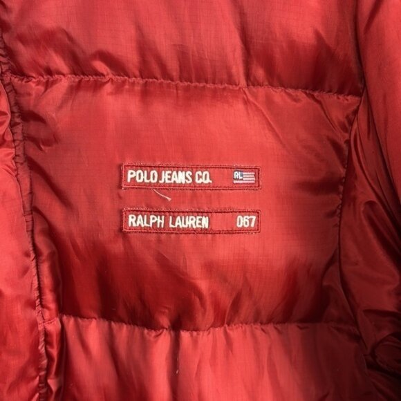 Polo Jeans co Ralph Lauren outerwear vtg red‎ down jacket - Picture 4 of 7